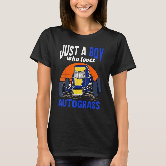Just A Boy Who Loves Autograss Retro 1 T-Shirt (Front)