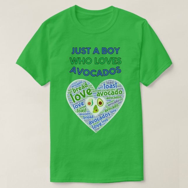 Just A Boy Who Loves Avocados Vegan T-Shirt (Design Front)