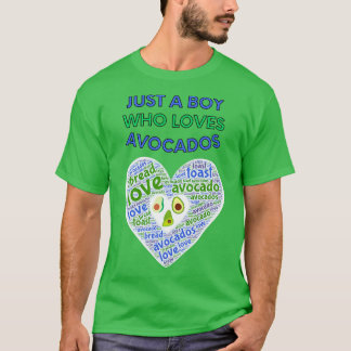 Just A Boy Who Loves Avocados Vegan T-Shirt