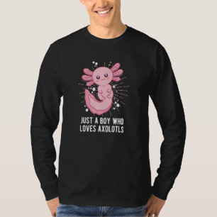 Just a Boy Who Loves Axolotl Salamander Funny Axol T-Shirt