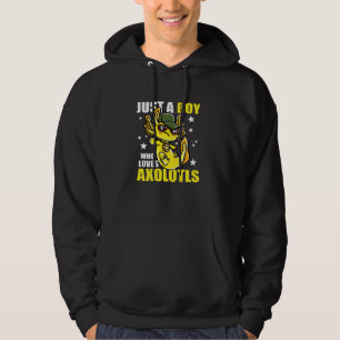 Just a boy who loves axolotls Cute Funny Kawai Hoodie