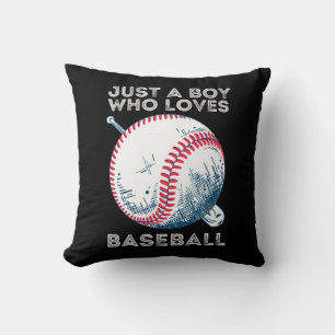 Just a Boy Who Loves Baseball Batter baseball Ball Cushion