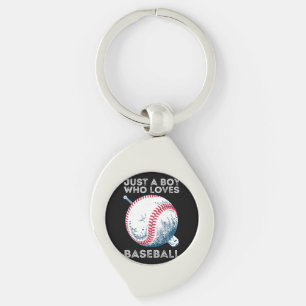 Just a Boy Who Loves Baseball Batter baseball Ball Key Ring