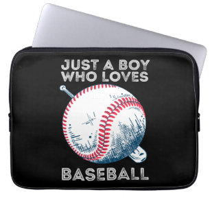 Just a Boy Who Loves Baseball Batter baseball Ball Laptop Sleeve