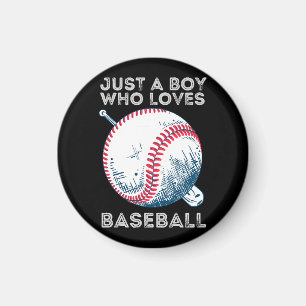 Just a Boy Who Loves Baseball Batter baseball Ball Magnet