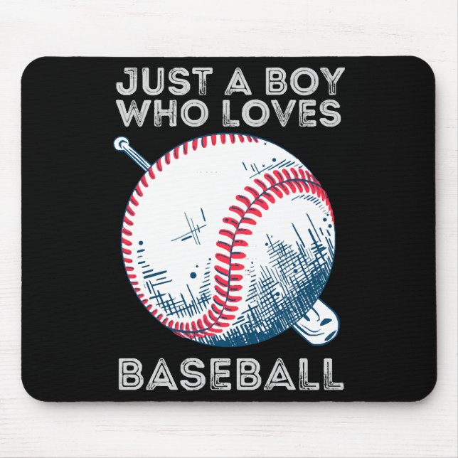 Just a Boy Who Loves Baseball Batter baseball Ball Mouse Pad (Front)