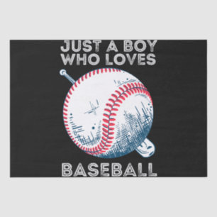 Just a Boy Who Loves Baseball Batter baseball Ball Tissue Paper