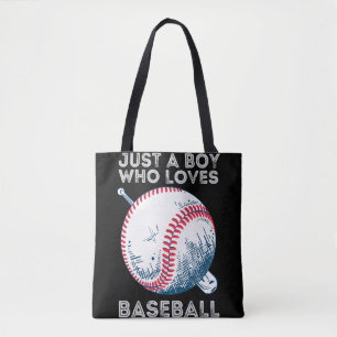 Just a Boy Who Loves Baseball Batter baseball Ball Tote Bag