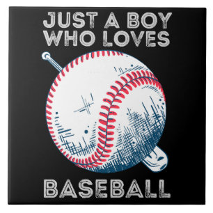 Just a Boy Who Loves Baseball Ceramic Tile