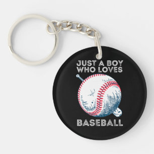 Just a Boy Who Loves Baseball Key Ring