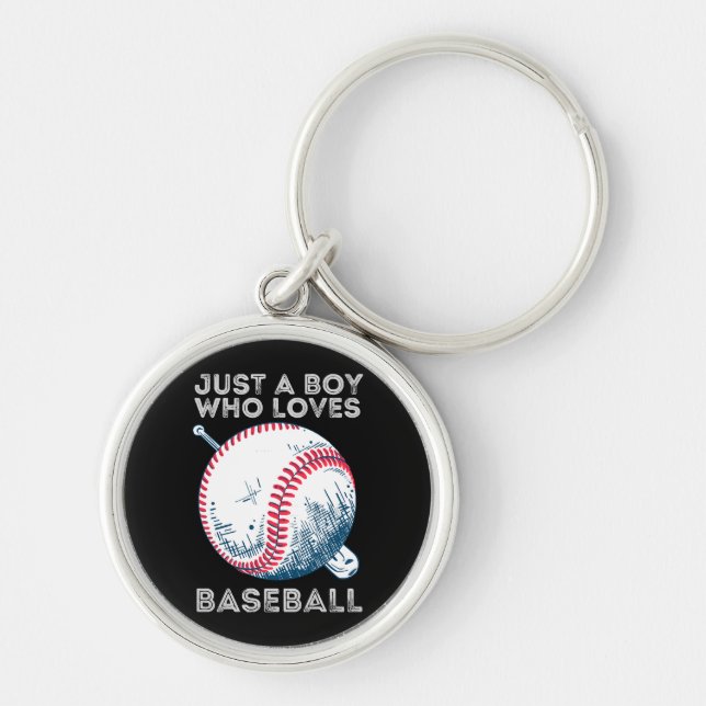 Just a Boy Who Loves Baseball Key Ring (Front)