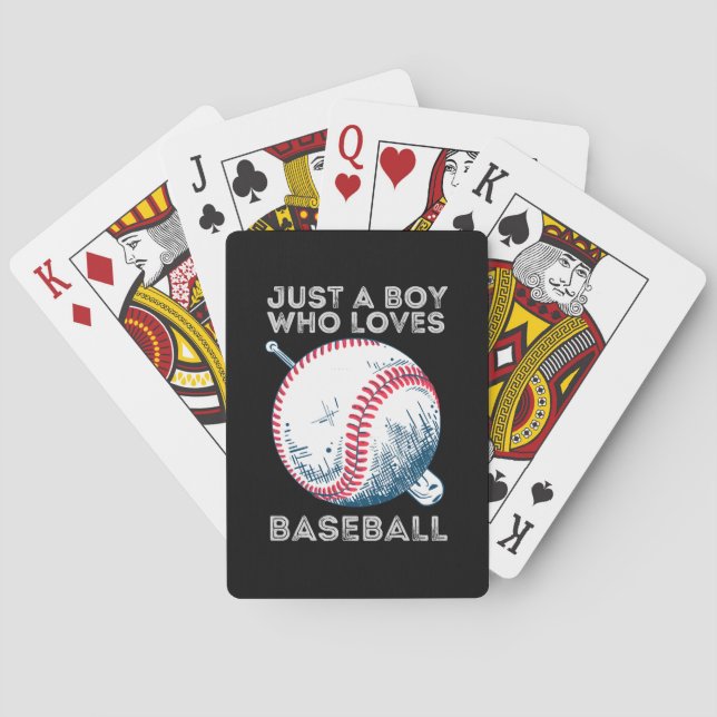 Just a Boy Who Loves Baseball Playing Cards (Back)