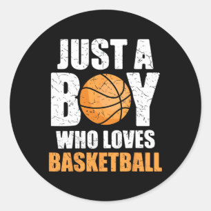 Just A Boy Who Loves Basketball 1 Classic Round Sticker