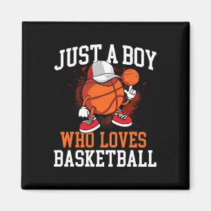 Just A Boy Who Loves Basketball - Player Hoops Magnet