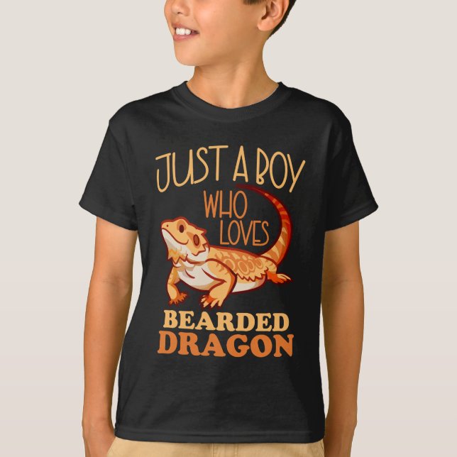 Just A Boy Who Loves Bearded Dragon T-Shirt (Front)