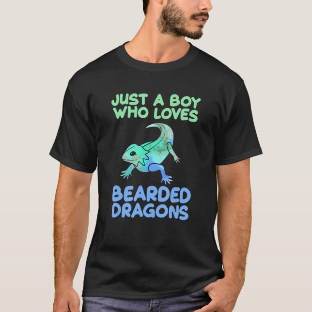 Just A Boy Who Loves Bearded Dragons T-Shirt (Front)