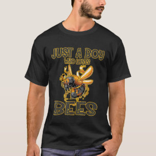 Just A Boy Who Loves Bees Beekeeper Bee T-Shirt