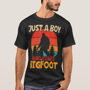 Just A Boy Who Loves Bigfoot Mens Big Foot Kids Sa T-Shirt