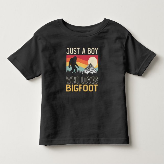 Just A Boy Who Loves Bigfoot Sasquatch Toddler T-Shirt (Front)