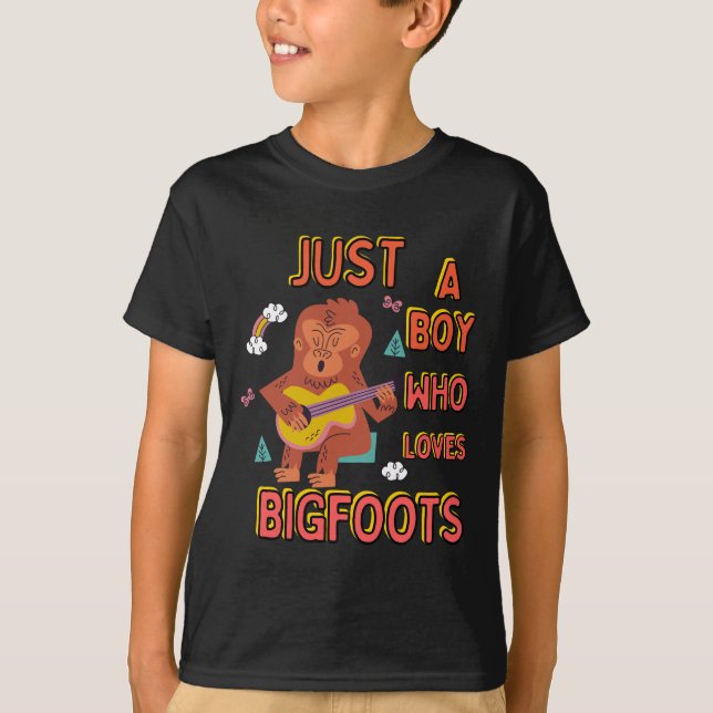 just a boy who loves bigfoot  T-Shirt (Front)