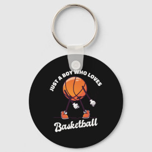 Just A Boy Who Loves Bysketbyll - Bysketbyll Boys Key Ring
