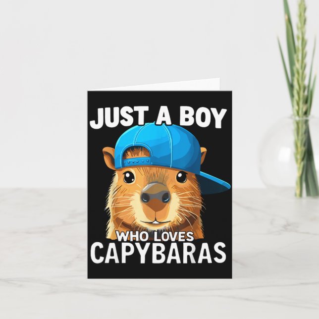 Just A Boy Who Loves Capybaras  Card (Front)