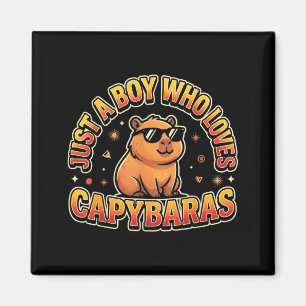 Just A Boy Who Loves Capybaras Funny Cute Capybara Magnet