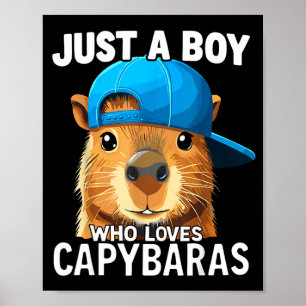 Just A Boy Who Loves Capybaras Poster