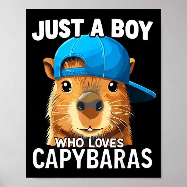 Just A Boy Who Loves Capybaras  Poster (Front)