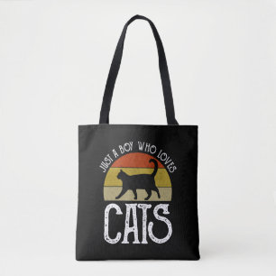 Just A Boy Who Loves Cats Tote Bag