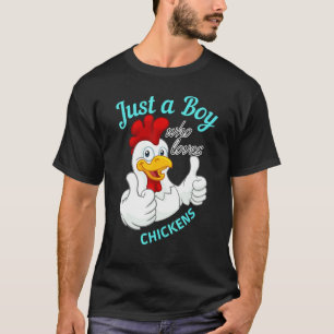 Just A Boy Who Loves Chickens Boys Country Farming T-Shirt