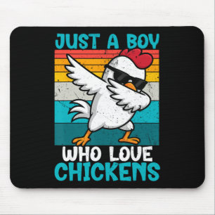 Just A Boy Who Loves Chickens Kids Boys Farm Farme Mouse Pad