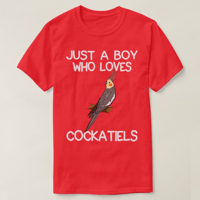 Just A Boy Who Loves Cockatiels 2 T-Shirt (Design Front)