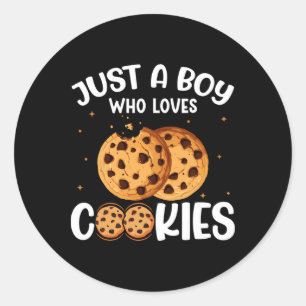 Just A Boy Who Loves Cookies Classic Round Sticker