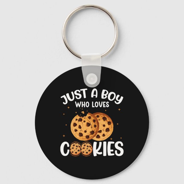 Just A Boy Who Loves Cookies  Key Ring (Front)
