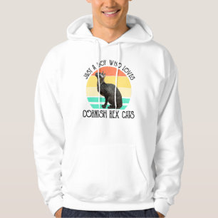 Just A Boy Who Loves Cornish Rex Cats Hoodie
