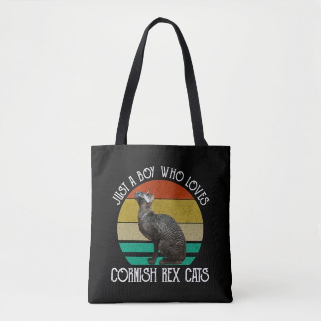 Just A Boy Who Loves Cornish Rex Cats Tote Bag (Front)