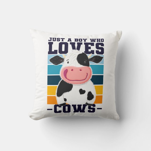 Just A Boy Who Loves Cows Cushion (Front)