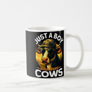 Just A Boy Who Loves Cows Farmer Kids Cow Toddler Coffee Mug