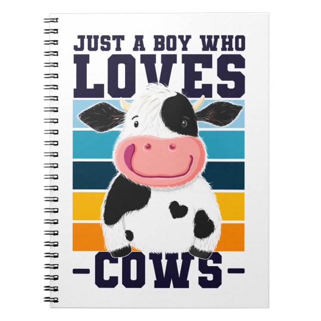 Just A Boy Who Loves Cows Notebook (Front)