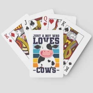 Just A Boy Who Loves Cows Playing Cards