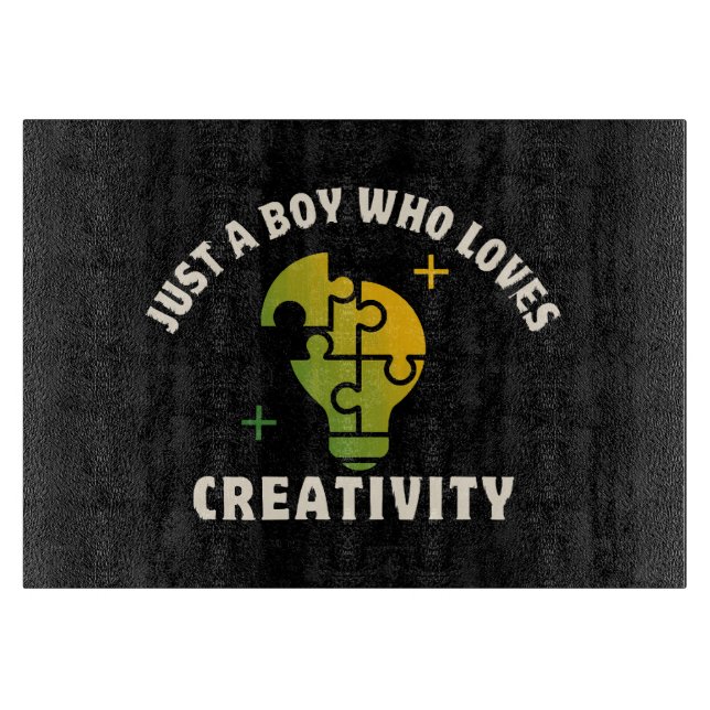 just a boy who loves creativity cutting board (Front)