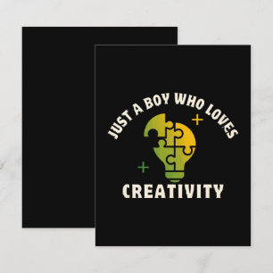 just a boy who loves creativity enclosure card