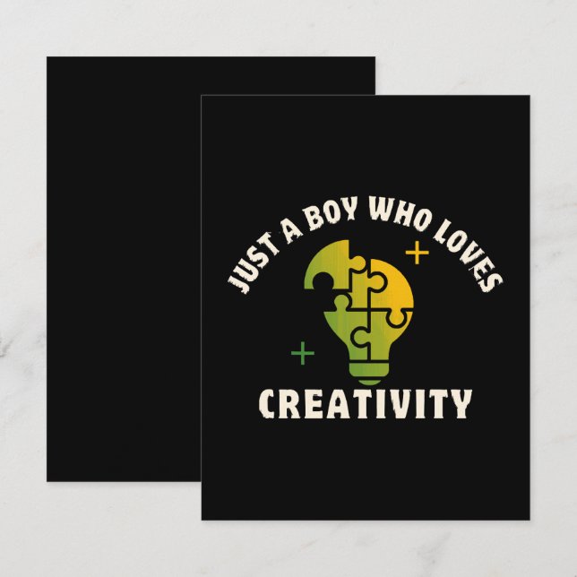 just a boy who loves creativity enclosure card (Front/Back)