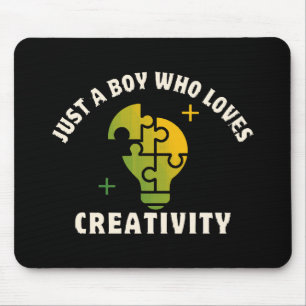 just a boy who loves creativity mouse pad