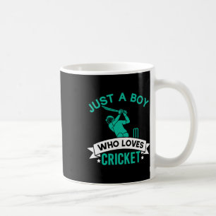 Just A Boy Who Loves Cricket Player Funny Cricket Coffee Mug