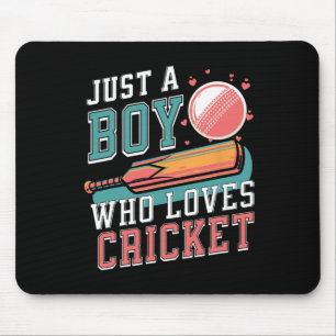 Just A Boy Who Loves Cricket T And Ll Retro Cricke Mouse Pad