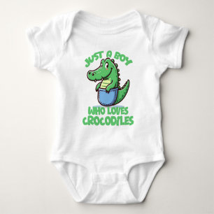 Just A Boy Who Loves Crocodiles Baby Bodysuit