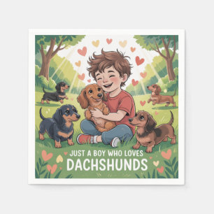 Just A Boy Who Loves Dachshunds Napkin