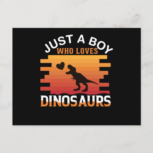 Just a Boy Who Loves Dinosaur | Dinosaur Design Postcard (Front)
